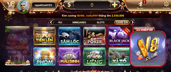 Lựa chọn trò chơi Black Jack